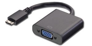 MicroConnect HDMI Mini - VGA adapter M-F HDMI Mini type - VGA, Black  Supports : 1920 x 1080p@60Hz