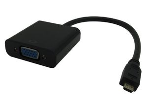 MicroConnect HDMI Micro - VGA adapter M-F HDMI Micro D type - VGA 25cm Black, resolution : 1920 x 1080P@60Hz