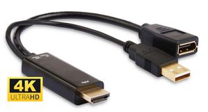 MicroConnect Adapter HDMI - Displayport M-F Active, with USB Power  Resolution : 3840*2160 30Hz
