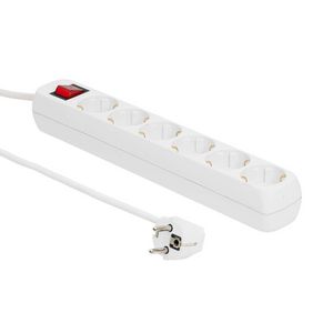 MicroConnect 6-way Schuko Power Strip 5M With ON/OF switch and child protection, cable diameter : H05VV-F 3G1.5MM2