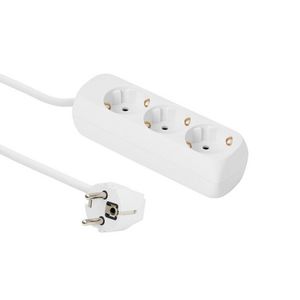 MicroConnect 3-way Schuko Socket 3M White Without ON/OFF Switch, with child protection