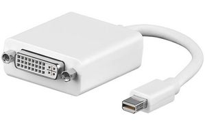 MicroConnect Mini Displayport v1.2 DVI M-F Mini DP v1.2 - DVI-I, Passive Video resolution : 1920 x 1080p 60Hz, White, 15cm