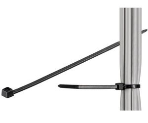 MicroConnect Cable tie 100pcs Black 203mm  X 2,5mm 200mm X 2,5mm, UV  resistant Weather resistant Nylon, breaking strenght : 8.1 kg