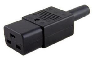 MicroConnect IEC Power Adaptor C19 Plug C19 Socket, Straight, Black 16A 250V