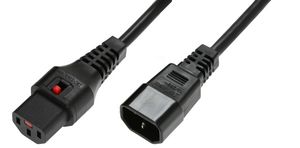 MicroConnect Powercord C13 IEC Lock - C14  black 1,5m, PC1003 Powercord  C13 IEC Lock - C14 black 1,5m, PC1003