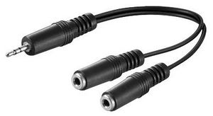 MicroConnect 3.5mm Minijack Adapter, 0.2m 3.5mm Minijack Y Adapter  Cable 3.5 mm Minijack, 1 x male to 2 x female mono