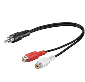 MicroConnect RCA - 2xRCA 0,20m M-F RCA - 2xRCA, M-F, RCA, 2 x  RCA, 0.2 m, Black,Red,White