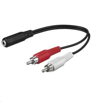 MicroConnect Audio Adapter Cable, 0,2 meter Audio adapter Cable 3.5 mm to  RCA male