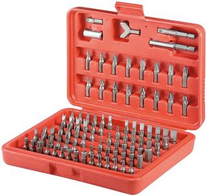 MicroConnect 100 pcs Bit set 77045, Metal, Plastic, Red,  Silver