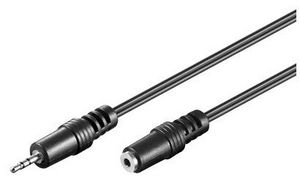 MicroConnect Audio 2,5mm Male - Female  2M Audio 2.5mm M / F - 2M,  2.5mm, 2.5mm, 2 m, Black