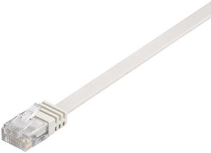 MicroConnect U/UTP CAT6 0.25M White Flat Unshielded Network Cable, PVC, 4x2xAWG 32/7 CU