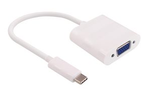 MicroConnect USB-C to VGA Adapter 0.2m Max. 1920x1080p@60Hz White, supports windows 10