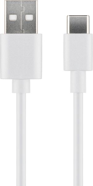 MicroConnect USB-C to USB2.0 A Cable, 0.5m White, for synching and  charging, Speed Rate at 5 Gbs. 3A