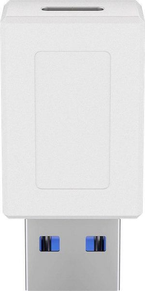 MicroConnect USB3.0 A - USB-C M-F, White Adapter, USB-C connector can be used on both sides