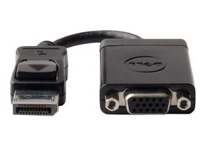 Dell Display Port to VGA Adapter R74C3, 1 x VGA output - 15  pin HD D-Sub (HD-15), 1 x DisplayPort - 20 pin DisplayPort, Male/Female, Black