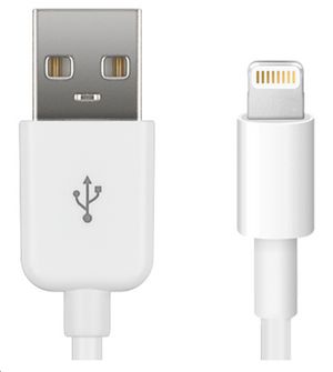 MicroConnect Lightning Cable MFI 2m, White 8Pin Lightning - USB A Male  Charging & Syncing, 2.4A