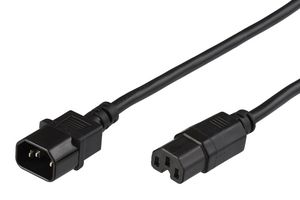 MicroConnect Jumper Cable C14 - C15 1.5m Black, H05VV-F3x1.5mm2 CU, Male-Female