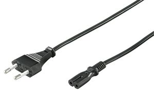 MicroConnect Power Cord Notebook 0.5m Black Black, H05VV-F2x0.75mm2 CU, Female-2xFemale