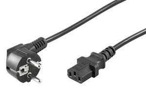 MicroConnect Power Cord CEE 7/7 - C13 10m Angled Schuko, Black, 10A H05VV-F3x1mm2 CU, Male-Female