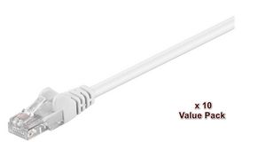 MicroConnect U/UTP CAT5e 3M White 10 Pack 1 pcs. = 10 pcs. in one bag PVC, 4x2xAWG 26 CCA