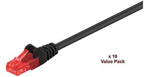 MicroConnect U/UTP CAT6 0.5M Black 10 Pack 1 pcs. = 10 pcs. in one bag Box 40 (x10) pcs, AWG 26, PVC
