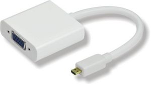 MicroConnect HDMI Micro - VGA adapter M-F HDMI Micro D type - VGA 25cm White, resolution : 1920 x 1080P@60Hz