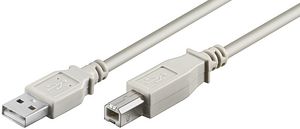 MicroConnect USB2.0 A-B 1.8m M-M Grey AWG30