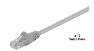 MicroConnect U/UTP CAT5e 1m Grey 10 Pack 1 pcs. = 10 pcs. in one bag PVC, 4x2xAWG 26 CCA