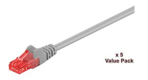 MicroConnect U/UTP CAT6 15M GREY 5 PACK 1 pcs. = 5 pcs. in one box AWG 26, PVC