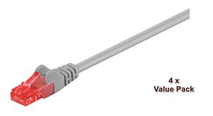 MicroConnect U/UTP CAT6 20M Grey 4 PACK 1 pcs. = 4 pcs. in one box AWG 26, PVC