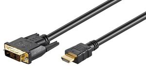 MicroConnect HDMI 19 - DVI-D 18+1 1.5m M-M Resolution :  HDTV up to  1080p Gold-Plated Connectors
