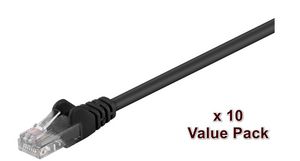 MicroConnect U/UTP CAT5e 1m Black 10 Pack 1 pcs. = 10 pcs. in one bag PVC, 4x2xAWG 26 CCA