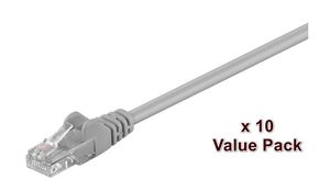 MicroConnect U/UTP CAT5e 0.5m Grey 10 Pack 1 pcs. = 10 pcs. in one bag PVC, 4x2xAWG 26 CCA