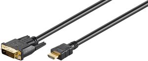 MicroConnect HDMI 19 - DVI-D M-M Cable 3m HDMI Type A - DVI-D 24+1 M-M Resolution : 1920 x 1080p, Gold-plated connectors