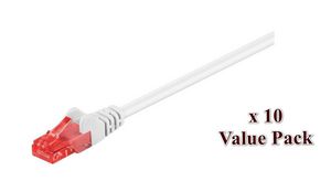 MicroConnect U/UTP CAT6 2M White 10 Pack 1 pcs. = 10 pcs. in one bag Box 14 (x10) pcs, AWG 26, PVC