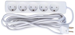 MicroConnect 5-way Danish Power Strip 5m With Earth, without ON/OFF  Switch