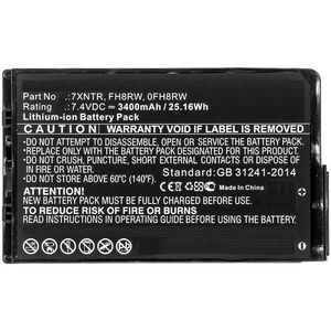 CoreParts Laptop Battery for Dell  26.64Wh 7.4V 3600mAh 25WH  Li-ion 7.4V 3.4Ah Latitude 12 7202, Latitude 7202, Latitude 7202 Rugged Tablet