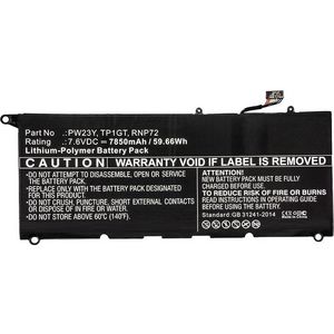 CoreParts Laptop Battery for Dell  46.36Wh 7.6V 6100mAh 46Wh  Li-Pol 7.6V 6100mAh Black, XPS 13 9360, XPS 13 9360-D1605G