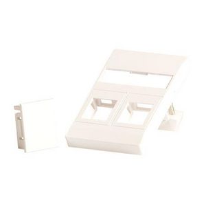 Lanview Wall plate for 2 x keystone.  Fits 50x75 mm FUGA outlet,  white