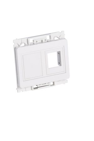 Lanview Wall plate 2 x keystone for  OPUS outlet white