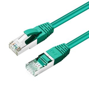 MicroConnect CAT6A S/FTP 0.5m Green LSZH Shielded Network Cable, LSZH,  AWG26 CU