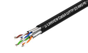 LANVIEW Cat6a U-FTP Network Cable 4x2xAWG23 PE Black 500m