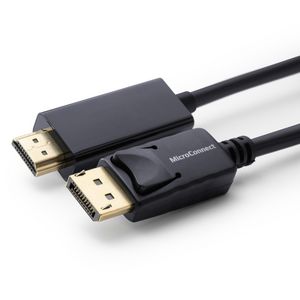 MicroConnect DisplayPort 1.2 to HDMI Cable DisplayPort Male - HDMI Male  OD: 6.0MM, Gold-plated connectors, Signal direction: DisplayPort to HDMI