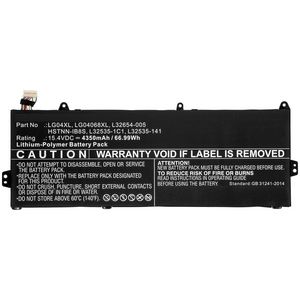 CoreParts Laptop Battery for HP 66.99Wh  15.4V 4350mAh 66.99Wh Li-Pol  15.4V 4350mAh Black for HP Notebook, Laptop Pavilion 15-cs1001la, Pavilion