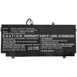 CoreParts Laptop Battery for HP 56.60Wh  11.55V 4900mAh 57.75Wh Li-Pol  11.55V 5000mAh Black for HP Notebook, Spectre X360 13-AB001, Spectre X360