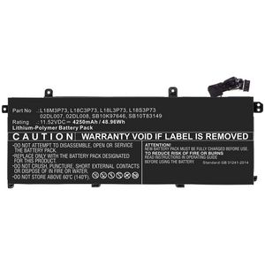 CoreParts Laptop Battery for Lenovo  48.96Wh 11.52V 4250mAh  48.96Wh Li-Pol 11.52V 4250mAh Black for Lenovo Notebook, Laptop ThinkPad P43s,