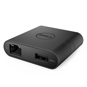 Dell Adapter USB-C to  HDMI/VGA/Ethernet/USB 3.0  USB-C - HDMI / VGA / Ethernet / USB 3.0, Black, Wired, USB 3.2 Gen 1 (3.1 Gen