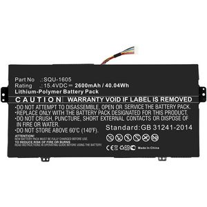 CoreParts Laptop Battery for Acer  40.04Wh 15.4V 2600mAh 40.04Wh  Li-ion 15.4V 2600mAh Black for Acer Notebook, Laptop SF713-51, SF713-51-M0AK,