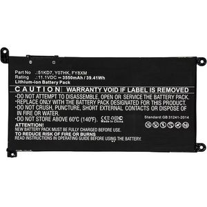 CoreParts Laptop Battery for Dell  37.70Wh 11.1V 3400mAh 37.7Wh  Li-ion 11.1V 3400mAh Black for DELL Notebook, Laptop Chromebook 11 3100,