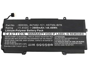 CoreParts Laptop Battery for HP 44.46Wh  11.4V 3900mAh 44Wh Li-Pol  11.4V 3900mAh Black, Chromebook 13 G1